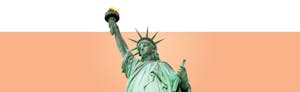 Establishing credit, represented by the Statue of Liberty