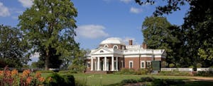 Monticello, the home of Thomas Jefferson, is now a National Historic Landmark in Charlottesville, Virginia.