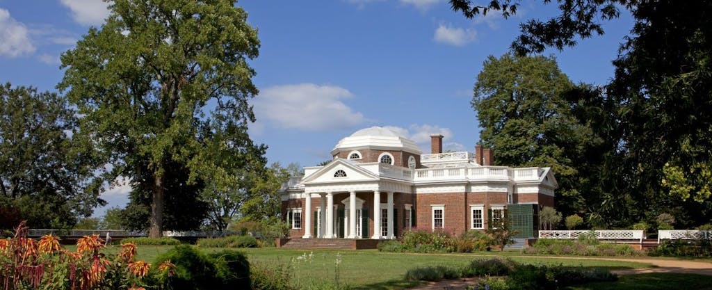 Monticello, the home of Thomas Jefferson, is now a National Historic Landmark in Charlottesville, Virginia.