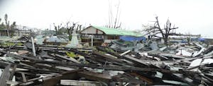 Destroyed house and structures