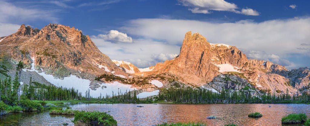 Lake Helene is a scenic peak in Colorado's Rocky Mountain National Park.