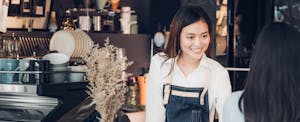 Business owner/barista confident in her business's D&B Rating
