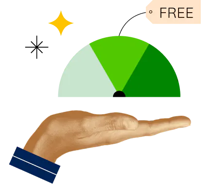 Hand with Credit Score Dial