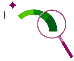 Magnifying glass representing Credit Karma's free credit score and steps to identify ways to increase your credit score