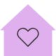 A small outline of a house with a heart in the middle representing the home you could afford