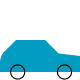 Blue car driving from left to right indicating the page will take you to auto related calculators