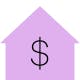 An outline of a house with a dollar sign in the middle representing the money it might cost you if you get PMI with a mortgage