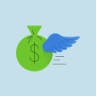 Money bag with wings icon