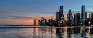 View from the water of Chicago's skyline