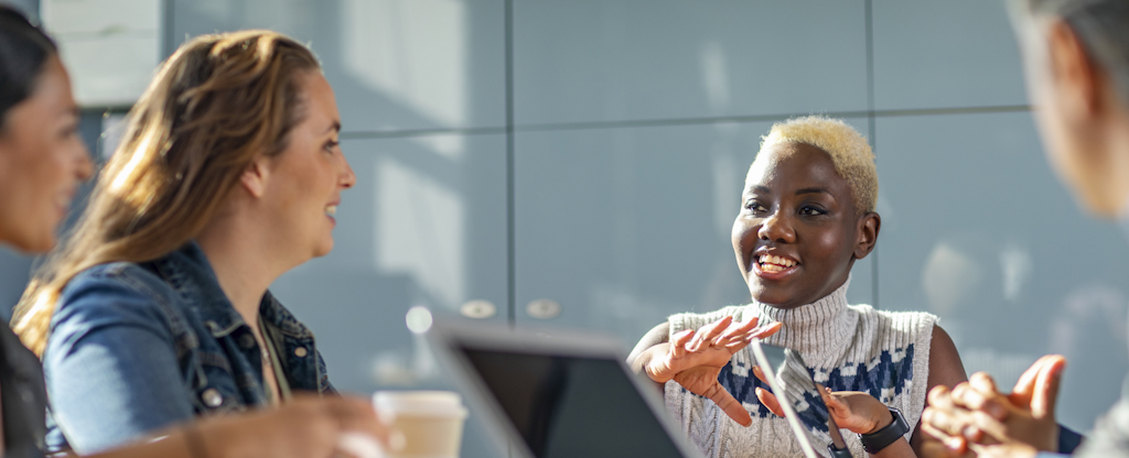 Group of smiling coworkers