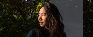 Woman looking thoughtfully to the side